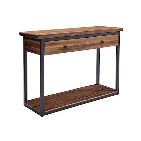 Alaterre Furniture Claremont 43"L Rustic Wood Console Table with Two Drawers and Low Shelf ANCM1074